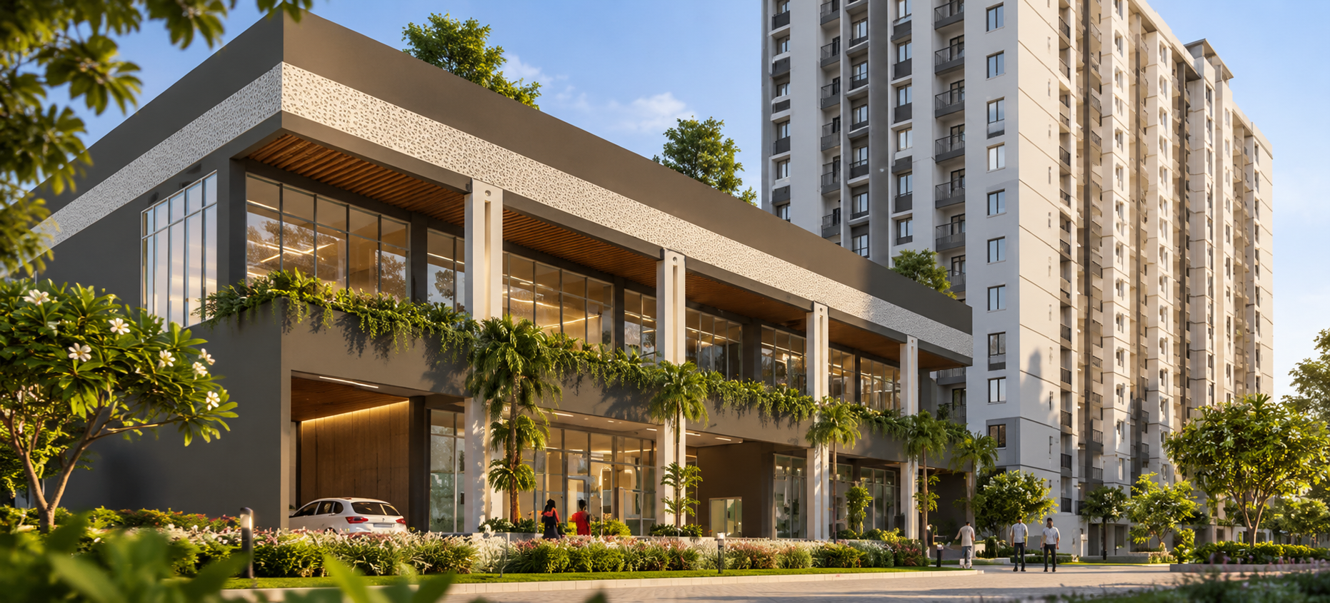 Prestige Palm Court Madhavaram residential clubhouse and towers